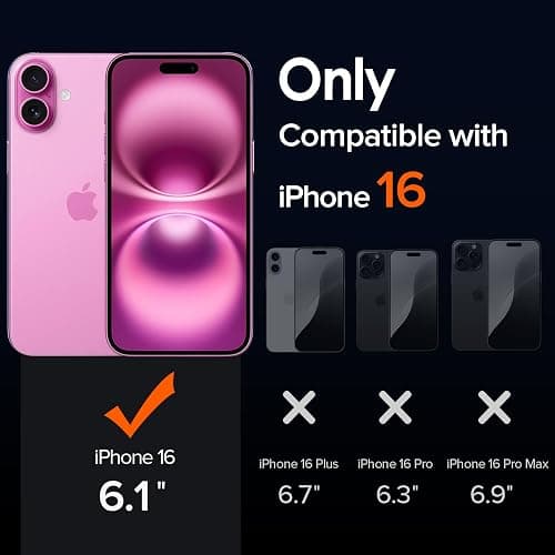 ivoler 3 in 1 Camera Cover for iPhone 16 6.1-Inch Case, 2 Pack Tempered Glass Screen Protector, Slim Soft TPU Shockproof Anti-Scratch Silicone - Clear thumbnail 2