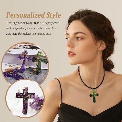SWUAVD Cross Resin Molds, 9×7inch Epoxy Resin Cross Molds Silicone Molds for Keychain DIY Craft Necklace Jewelry Pendant Making Halloween Gifts thumbnail 3