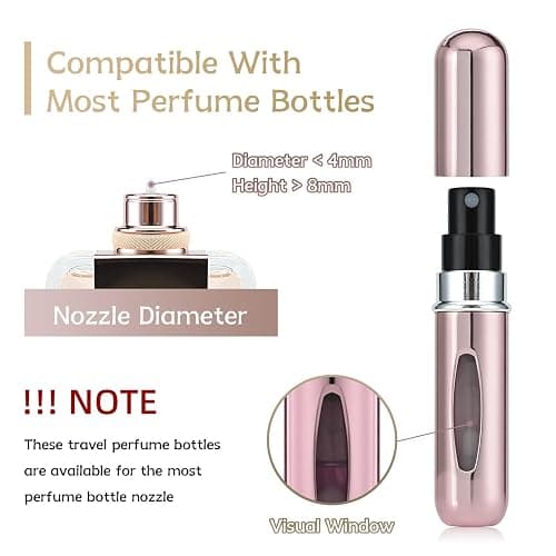 OBSCYON 4 Pcs 5ml Portable Mini Refillable Perfume Atomizer Spray Bottle Scent Pump Case for Travel thumbnail 4