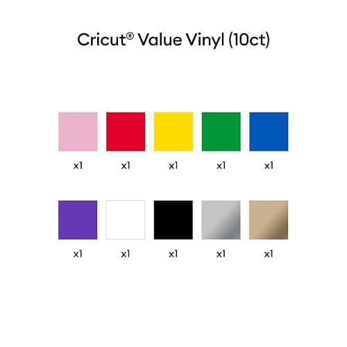 Cricut Value Permanent Vinyl, Rainbow Sampler – 12in x 5ft Rolls (10 ct) thumbnail 3