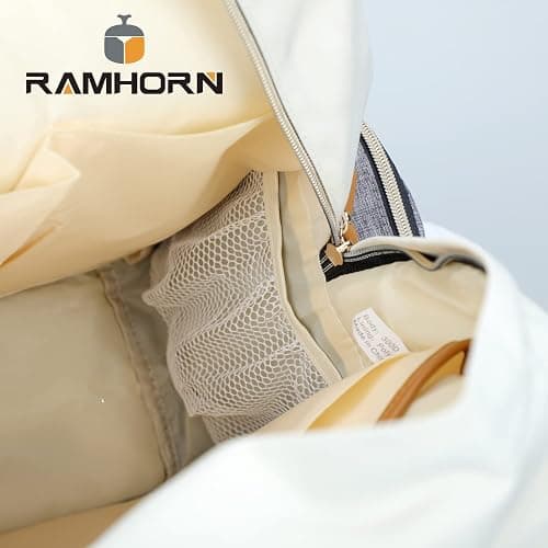 Ramhorn Diaper Bag Multifunction Travel Backpacks for Mom with Insulated Pockets and Laptop Compartment - Grey thumbnail 6