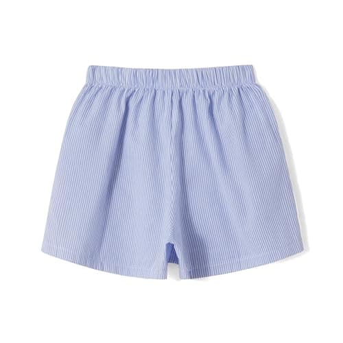 Seyurigaoka Women Striped Boxer Shorts Y2k Pinstriped Lounge Shorts Button Front Pajama Bottoms 2024 Summer Going Out Shorts thumbnail 6