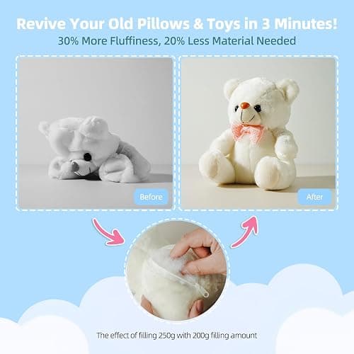 Hayunfiys Fiberfill Stuffing for Stuffed Animals, Crafts, Cushion, 3.5oz | Premium Soft Polyester Fiber Fill | Quick Rebound | Machine Washable | Ideal Stuffing for Crafts, Clouds, Pillows thumbnail 5