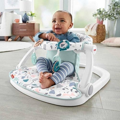 Fisher-Price Portable Baby Chair Sit-Me-Up Floor Seat With Developmental Toys & Machine Washable Seat Pad, Pacific Pebble thumbnail 7