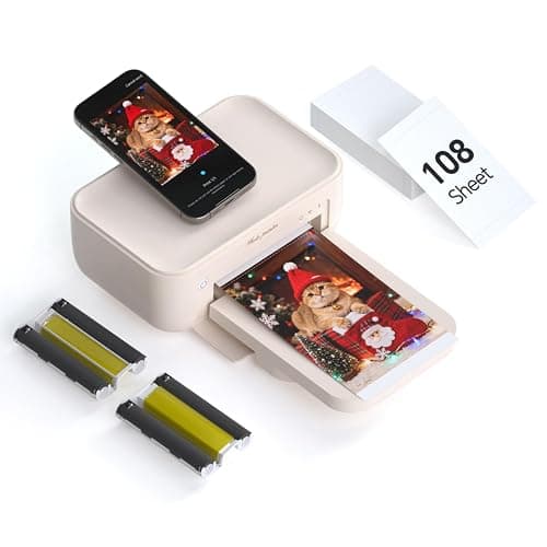 HPRT Photo Printer 4x6,+108 Sheets&2Ribbon,Phone Instant Picture Printer for iPhone, Android, Portable Photo Printers for Home Use (Beige) - Image 1