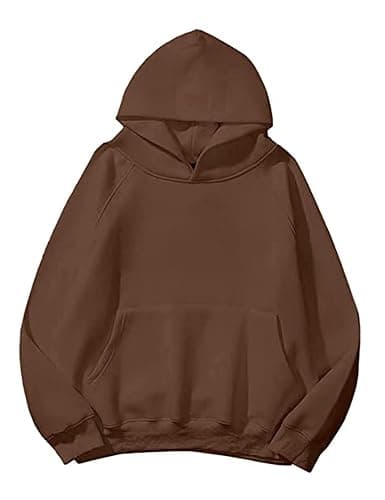 SHBECYDE Women Solid Basic Loose Fleece Hoodies Sweatshirt Oversized Long Sleeve Drop Shoulder Kangaroo Pockets Pullovers Top - Image 1