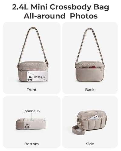 BAGSMART Cross Body Purse, Mini Crossbody Bags for Women Travel Purse, Puffy Shoulder Handbag Wallet with RFID Blocking Slots, Brown-small thumbnail 4
