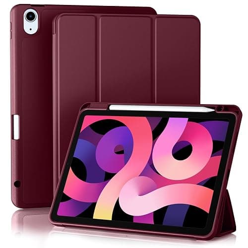 Akkerds for iPad Air 11 Inch Case M4/M3/M2, Air 5th/4th Gen 10.9, WineRed | With Pencil Holder, for iPad Air Case 2026/2025/2024/2022/2020, Soft TPU Back, Slim Trifold Stand Cover, Auto Sleep/Wake - Image 1