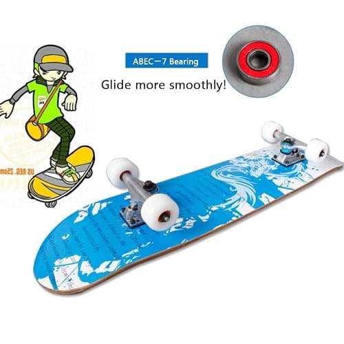 Sumeber Standard Skateboards for Beginners Kids Boys Girls Youths Adults Starter-Complete Skate Boards 31''x 8'' Maple Wood Skateboard thumbnail 5