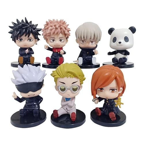 QAHEART 7PCS/Set Anime JJK Figure, Q Ver Itadori Yuuji Figure Model, 5-11cm Geto Suguru Figures Cake Toppers Fushiguro Toji Figures Model Desktop Decoration Party Supplies Gifts for Fans - Image 1