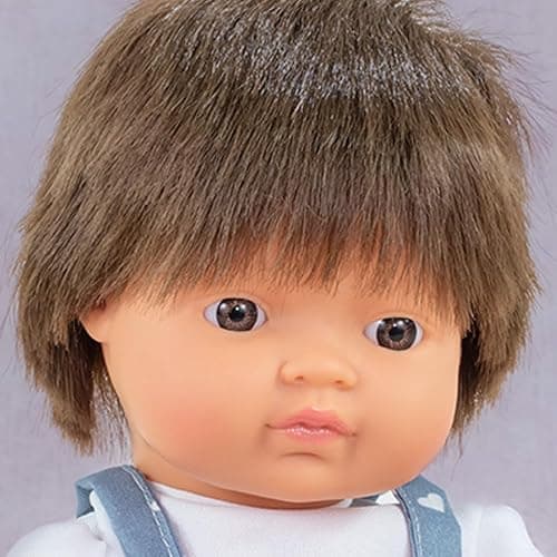 Miniland Baby Doll Brunette Boy 38cm. Made in Spain with vanilla scent. Anatomically correct. My Friends & Me collection thumbnail 3