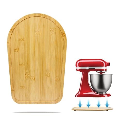 Bamboo Mixer Slider Mat for Tilt Head Kitchen Aid 4.5-5 Qt Stand Mixer, Appliance Sliding Mat for Kitchenaid Artisan 4.5-5 Qt, Kitchen Countertop Storage Accessories Mixer Moving Tray Attachments - Image 1