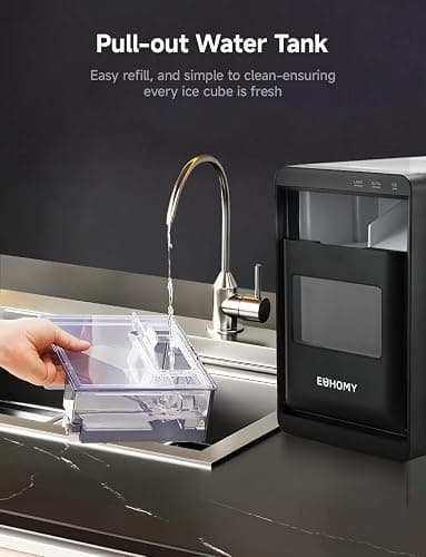 EUHOMY Nugget Ice Maker Countertop, 40Lbs/24H Pebble Ice Maker Machine, Self-Cleaning Countertop Sonic Ice Makers with Ice Scoop&Basket, Pellet Ice Maker Machine for Home/Kitchen/Office thumbnail 6