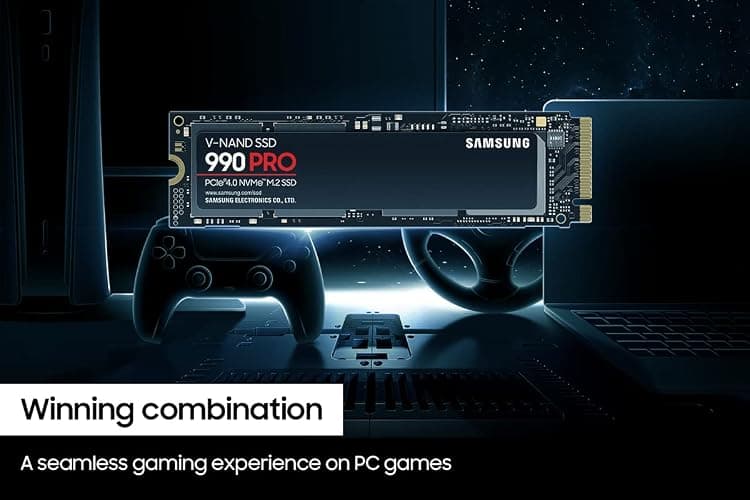 SAMSUNG 990 PRO SSD 1TB PCIe 4.0 M.2 2280 Internal Solid State Hard Drive, Seq. Read Speeds Up to 7,450 MB/s for High End Computing, Gaming, and Heavy Duty Workstations, MZ-V9P1T0B/AM thumbnail 4