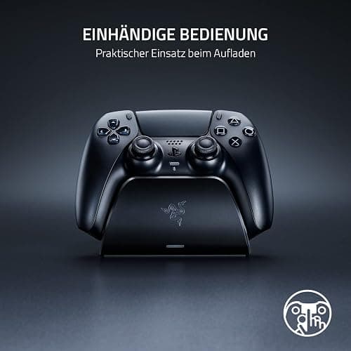 Razer Schnellladestation - Schnellladestation für Wireless-Controller (Schnellladung , Gebogenes Schalen-Design Einhändige Bedienung, Aufladen per USB) Midnight Black thumbnail 5
