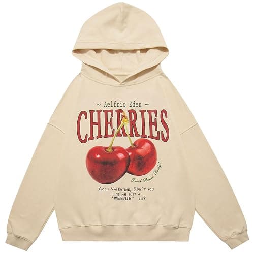 Aelfric Eden Hoodie Cherry Graphic Hooded Sweatshirt Womens Hoodies Y2K Cute Pullover Unisex - Image 1