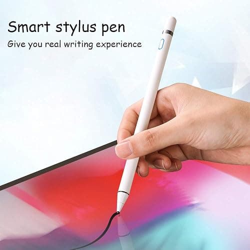 DOGAIN Active Digital Stylus Pen for Touchscreen, Stylus Pencil for Apple iPad mini/Pro/Air, Samsung, iPhone, Android and Most Phone & Tablet, 1.5mm Fine Point Rechargeable Pens - White thumbnail 5