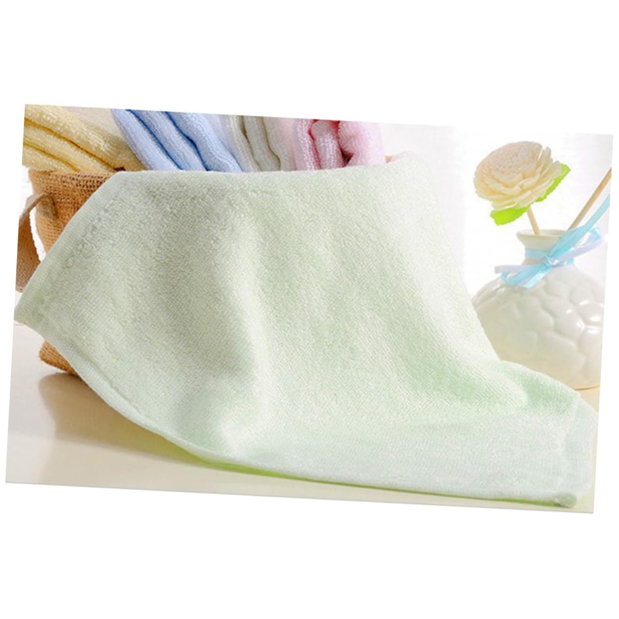MERRYHAPY 9pcs Bamboo Fiber Face Towels Newborn Square Towels Cleaning Cloths Bath Essentials Reusable Washcloths thumbnail 5