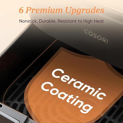 Cosori 9-in-1 TurboBlaze Air Fryer 6 Qt, Premium Ceramic Coating, 90°–450°F, Precise Heating for Even Results, Air Fry, Roast, Bake, Broil, Dry, Frozen, Proof, Reheat, Keep Warm, 120V, Dark Gray thumbnail 4