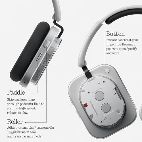 Nothing Headphone (1) Hybrid Active Noise Cancelling Headphones, Wireless Over-Ear Headphones with 6 Mics, 80Hrs Playtime, Hi-Res Audio, KEF-Tuned, Spatial Sound, Comfort Fit & Fast Charging White thumbnail 2