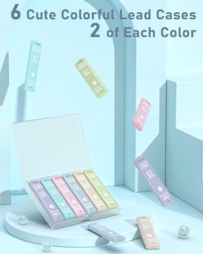 Four Candies 0.5/0.7mm Lead Refills in Case, Pack of 720 PCS Black HB #2 Break Resistant Mechanical Pencil Refills, 12 Tubes (6 of Each Size), 60 Pieces per Tube thumbnail 8