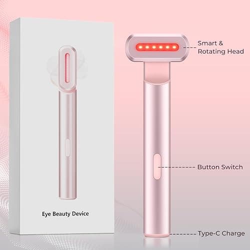 4-in-1 Light-Therapy-Wand,Red Light Therapy for Face and Neck - Microcurrent Facial Device for Anti-Aging - Face & Eye Massager Skincare (2 Colors led Light) - 2 Colors Led Light thumbnail 7