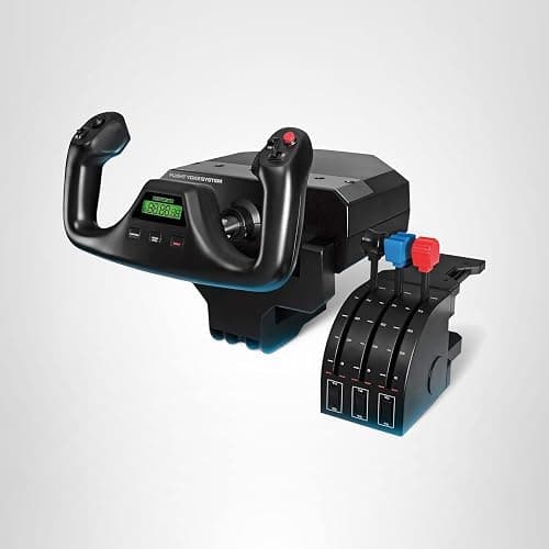 Logitech G PRO Flight Yoke System, Professional Simulation Yoke and Throttle Quadrant, 3 Modes, 75 Programmable Controls, Configurable Knobs, Steel Shaft, USB, PC - Black thumbnail 8