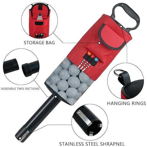 HOW TRUE Golf Ball Retriever, Portable Shag Bag Golf Ball Pick Up with Removable Plastic Tube, Pocket Shagger Storage thumbnail 3