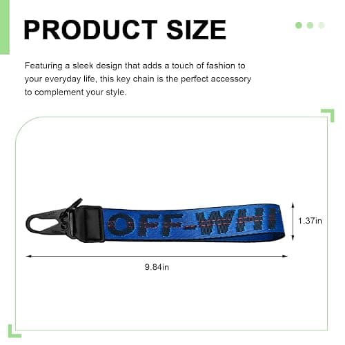 DXNQ Car Keychain, Fabric Keychain Wrist Lanyard, Key Ring for Cars Keys Wallets Jeans Decoration, Car Accessories (Blue) thumbnail 2