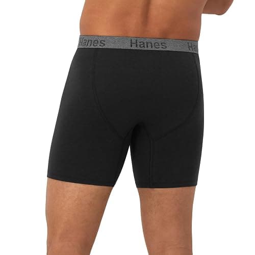 Hanes Men's Underwear Boxer Briefs or Long-Leg Boxer Briefs Pack, 3 Pack, No-Ride-Up, Stretch-Cotton Men Clothing thumbnail 4