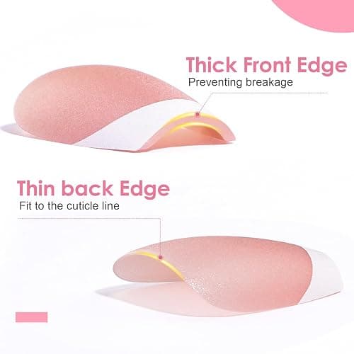 Canvalite French Tip Press on Nails Gel Nail Tips - 300Pcs Pre-Colored Quick and Easy Press on Nails Almond Fake Nails with Designs DIY Nail Extensions Valentines Day Gifts for Her, Pink White thumbnail 7