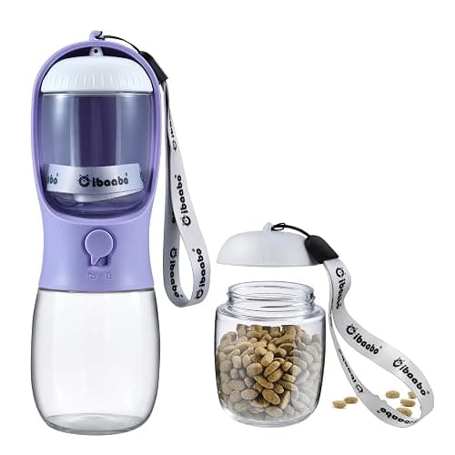 Cibaabo Dog Water Bottle with Food Container, Travel Puppy Water Bowl, Portable Pet Dispenser, Dog Stuff Accessories Items, Puppy Essentials Necessities for Yorkie Chihuahua Cat Walking and Hiking - Image 1