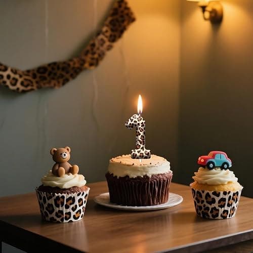 Leopard Birthday Candles, Number 8 Candle Birthday Cake Decoration for Boys Girls, Cake Topper for Cheetah Print Theme Party Supplies (Number 8) thumbnail 7