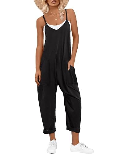 ANRABESS Jumpsuits for Women Casual Summer Overalls Sleeveless Spaghetti Strap Romper Jumpers Trendy Beach Vacation Outfits - Image 1
