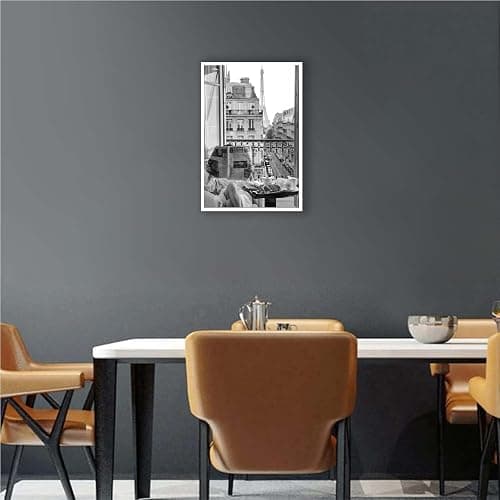 Vintage Girl Reading Newspaper Poster Eiffel Tower View Canvas Wall Art Retro Black And White Feminist Room Aesthetic Prints Painting For Home Bedroom Dorm Apartment Wall Decor 12x16in Unframed thumbnail 7