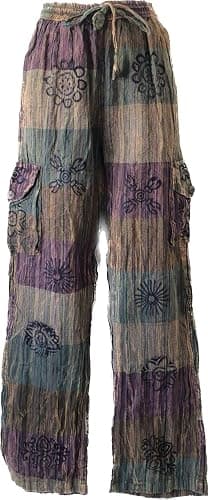 Karma Handicrafts Patchwork Unisex Hippie Gypsy Cotton Trouser Yoga Festival Pants Nepal 503 - Image 1