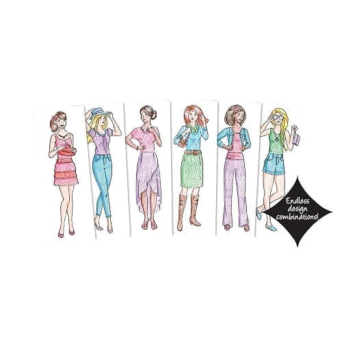 Fashion Plates Classic – Girls Fashion, Mix-and-Match Drawing Kit, Arts and Crafts, Coloring, Art Supplies, Craft Supplies, Stencils, Crayons Included, Create Your Own Designs, Ages 6+ thumbnail 6