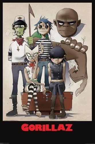 Music - Alternative Rock Posters: Gorillaz - All Here - 35.7'x23.8' - Image 1