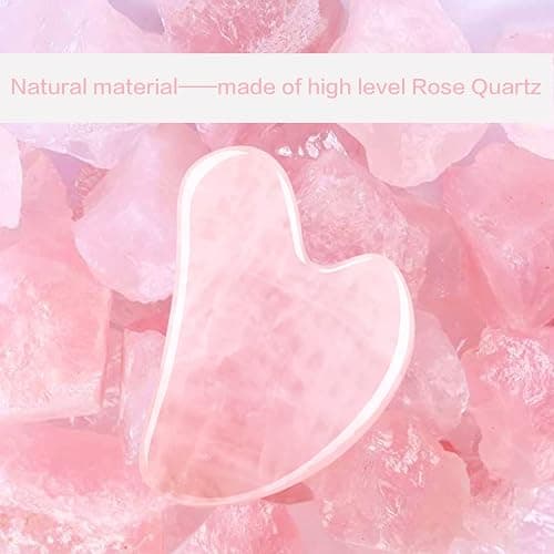 Contrybox Gua Sha Facial Tools, Rose Quartz Guasha Tool for Face & Eye, Puffiness Reducing & Jawline Sculpting Face Stone Gua Sha Tools for Skin Care Woman GuaSha Stone Tool, Pink thumbnail 6