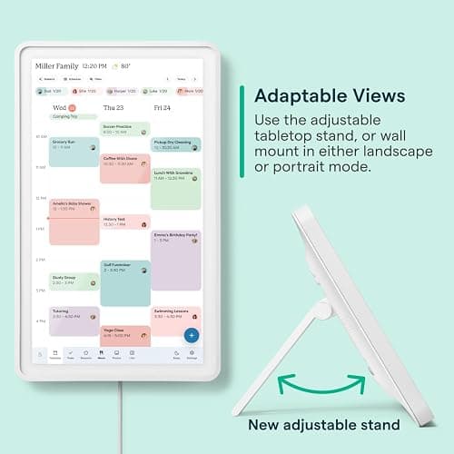 Skylight Calendar 2 - 15-inch Full HD Touchscreen Digital Calendar, Featured on Wirecutter - Wall Planner & Interactive Chore Chart, Smart Family Organizer, 16GB Storage, Wi-Fi, Wall Mount Included - Shadow Box, Silver thumbnail 5