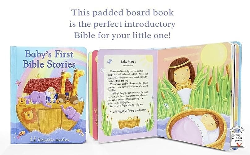 Baby's First Bible Stories Padded Board Book - Gift for Easter, Christmas, Communions, Newborns, Birthdays, Beginner Bible thumbnail 4