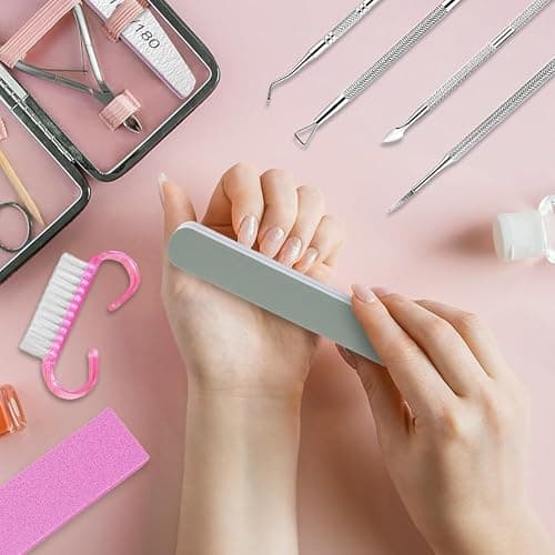 Flintronic Nail Files Set, 12pcs Professional Nail Files Double Sided Emery Board 100/180 Grit Nail Files, Nail File and Buffer Set for Natural Nails Nail Styling Tools Pet Grooming Tools thumbnail 8