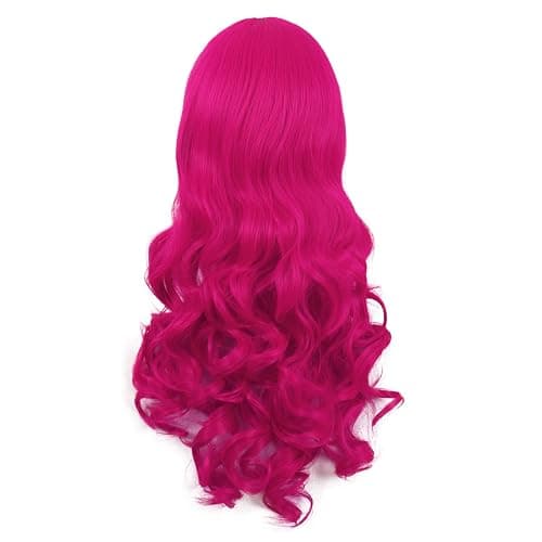MapofBeauty Lolita Long Curly 2 Ponytails Clip on Cosplay Wig, Hot Pink | Wig 28 Inch/70 cm, Ponytail: 20 Inch/52 cm thumbnail 5