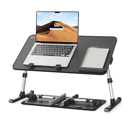 SAIJI Height & Angle Adjustable Lap Desk Laptop Stand for Bed | LightWeight Foldable Portable Laptop Table for Couch Sofa Chair Floor - Image 1