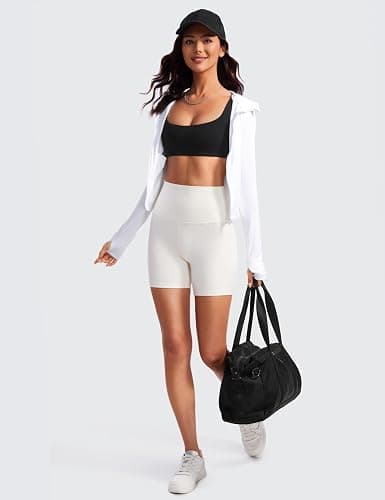 CRZ YOGA Butterluxe Spaghetti Strap Sports Bras for Women - Square Neck Yoga Wireless Low Coverage Padded Cami Crop Top thumbnail 3