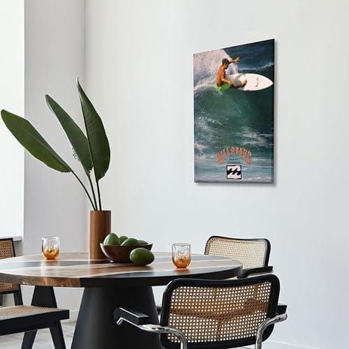 Vintage Billabong Surfing Poster 1990 Classic Surf Wall Art Wave Rider Coastal Canvas Print Retro Ocean Sports Australia Beach for Surfer Home Office Living Room Decor 12x18inch Unframed thumbnail 7