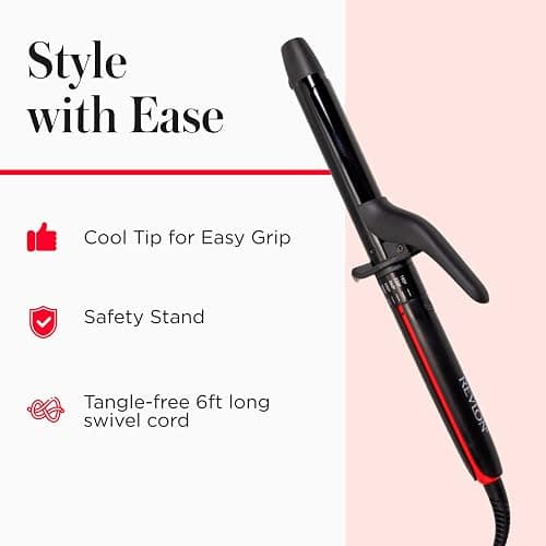 REVLON Smoothstay 1 Inch Curling Iron - Coconut Oil Infused Curling Wand Helps Enhance Shine & Smoothness, Creates Tight Bouncy Curls, and Reduced Frizz thumbnail 6
