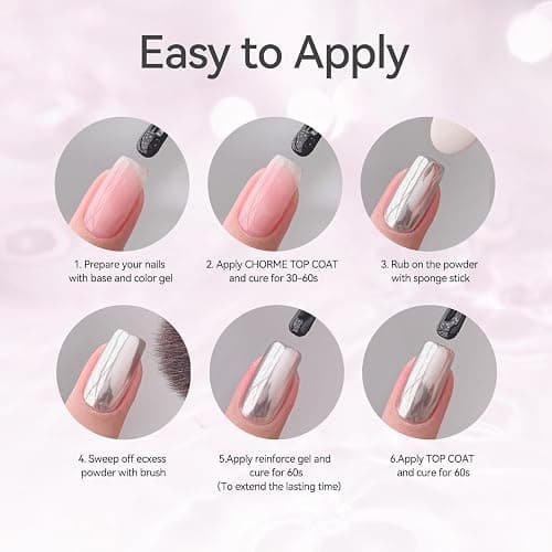 Born Pretty Top Coat Gel U V für Chrom-Nagelpuder 15ML - Metallic U V Nagellack Shiny Lang Anhaltendes Überlack Soak-Off U V/LED Nagellack Gel Geschenk für Nagelstudio DIY Home thumbnail 8