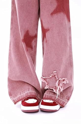 KFVIM Y2k Star Pants Baggy Pants Y2k Baggy Jeans Patchwork Jeans Grunge Aesthetic Clothes thumbnail 5
