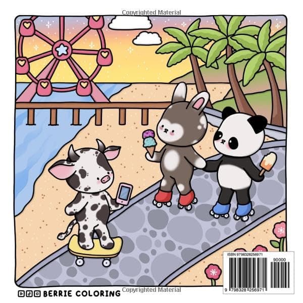 Berrie Coloring Travel: Cute and Cozy Coloring Book for Kids & Adults Featuring Easy to Color Animal Illustrations and Adorable Scenes thumbnail 2